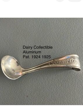 Vintage Cream Top Spoon 1924 1925 Patent Dairy Milk Bottle Aluminum